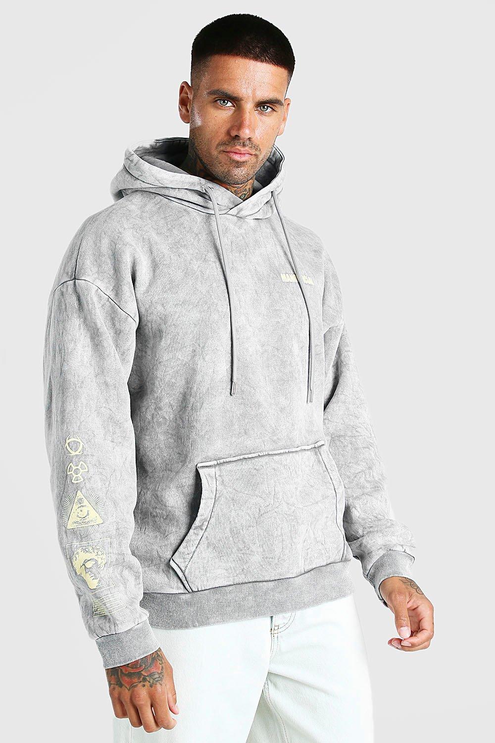 Gray acid wash discount hoodie